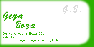 geza boza business card